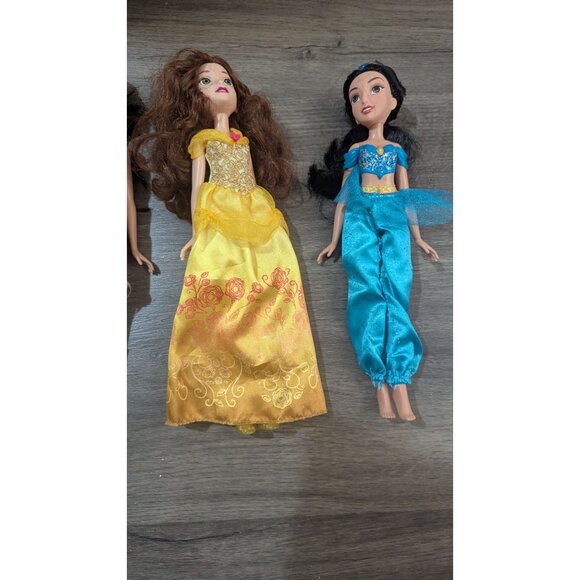 Disney Princess Dolls Lot By Mattel 11" Belle Jasmine Elsa & Moana Pre-Owned - Picture 4 of 9